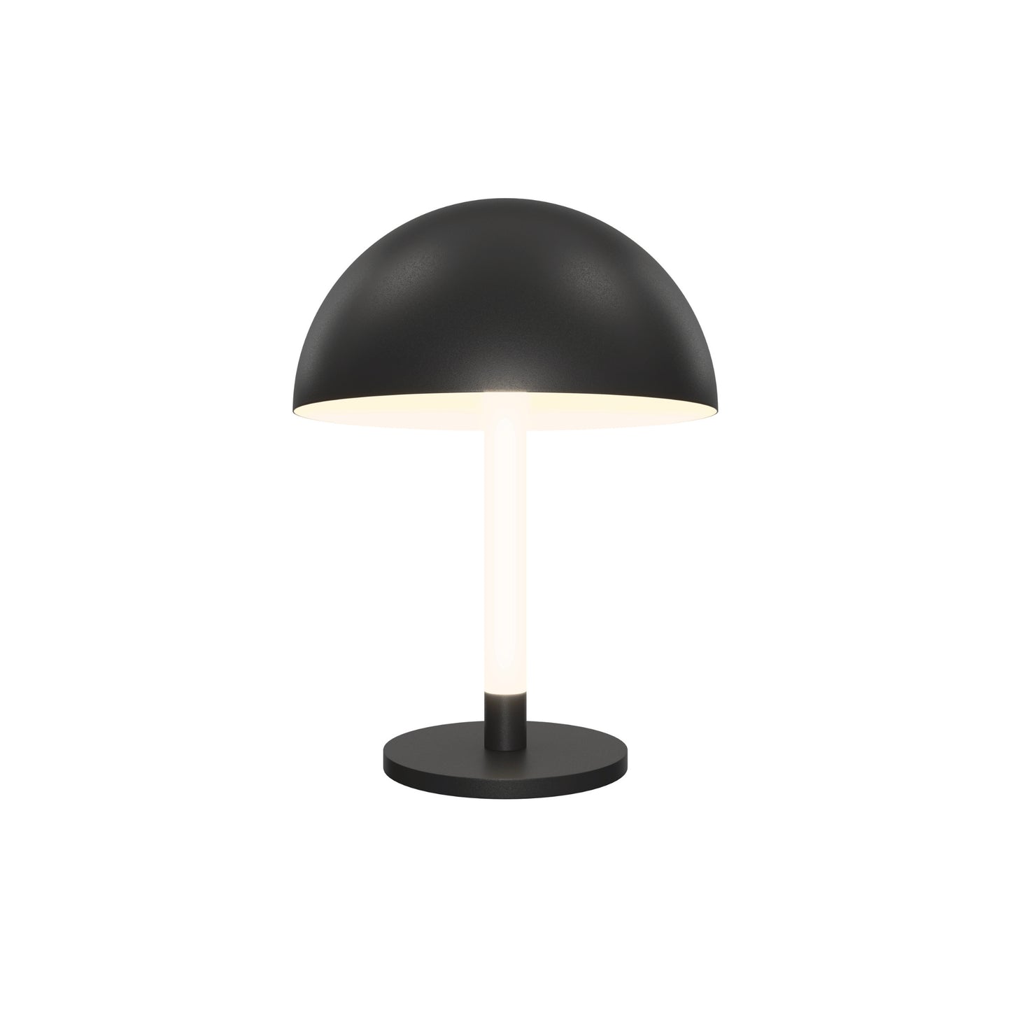 Une Lampe de Bureau en Métal noir en forme de champignon.