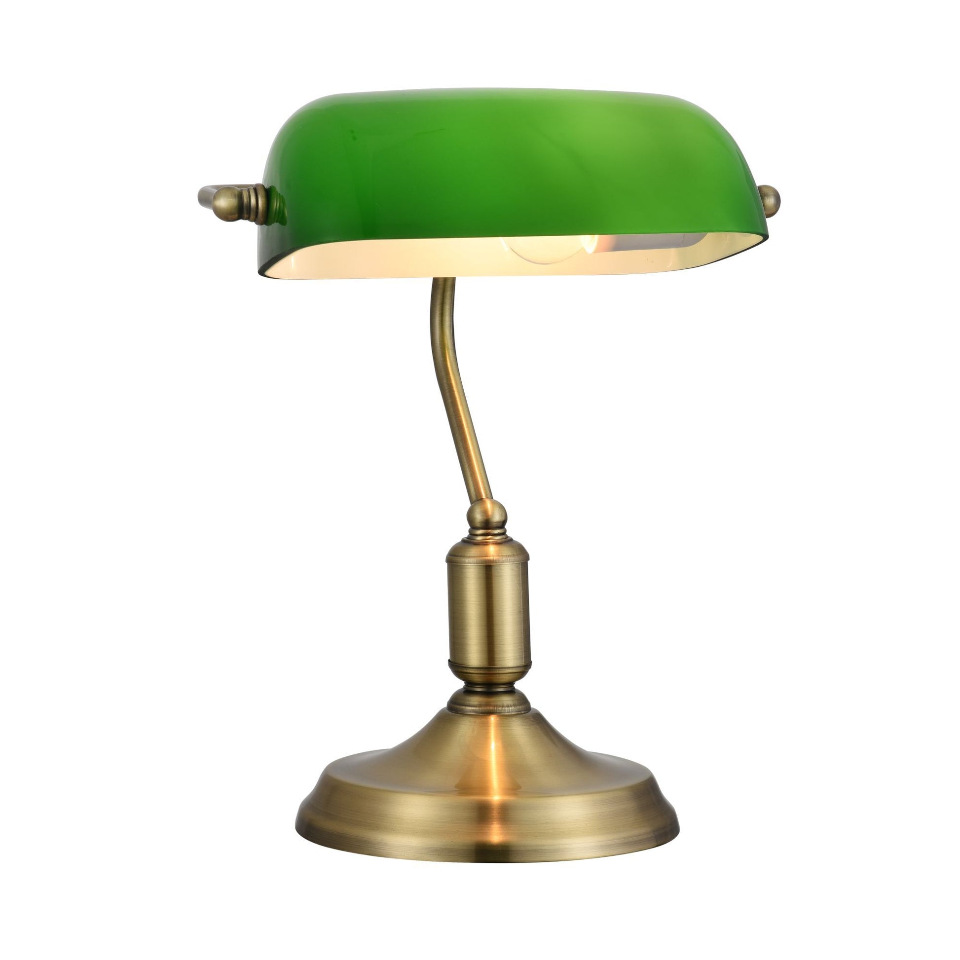 Une Lampe de Banquier verte iconique.