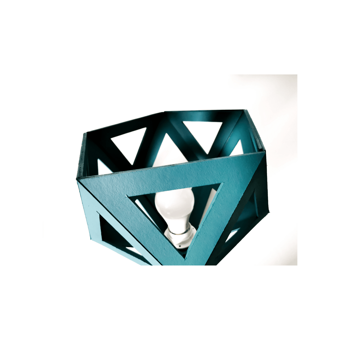 une lampe de chevet bleu canard en origami