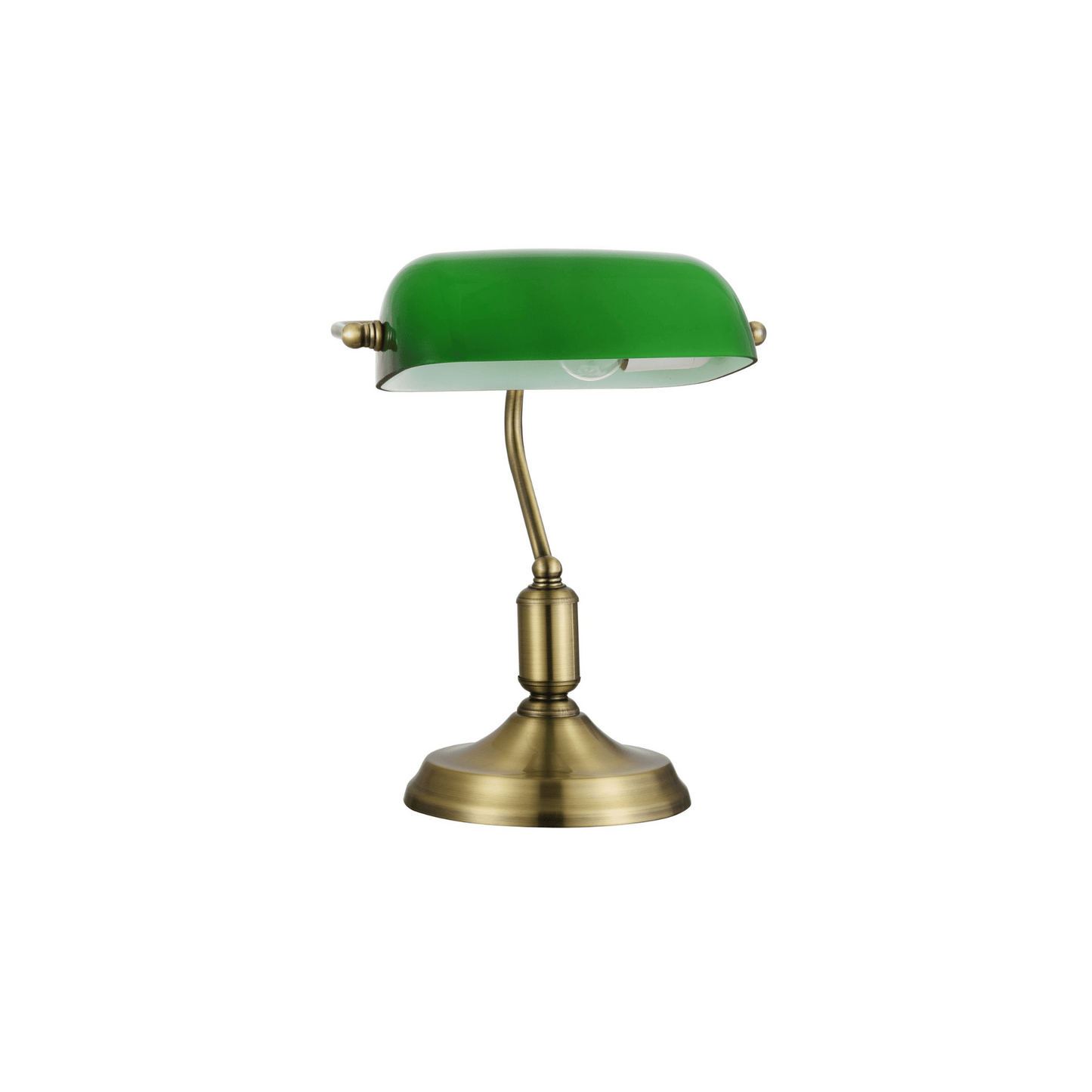 une lampe de banquier verte