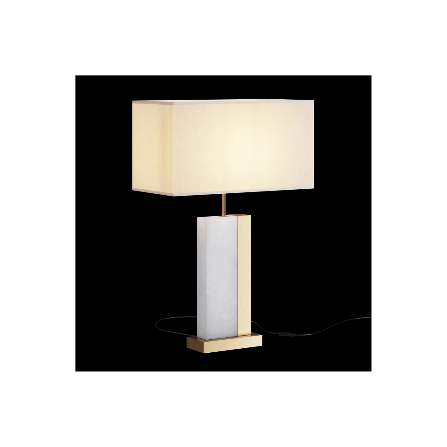 une lampe au style ancien en albâtre de couleur blanc et doré