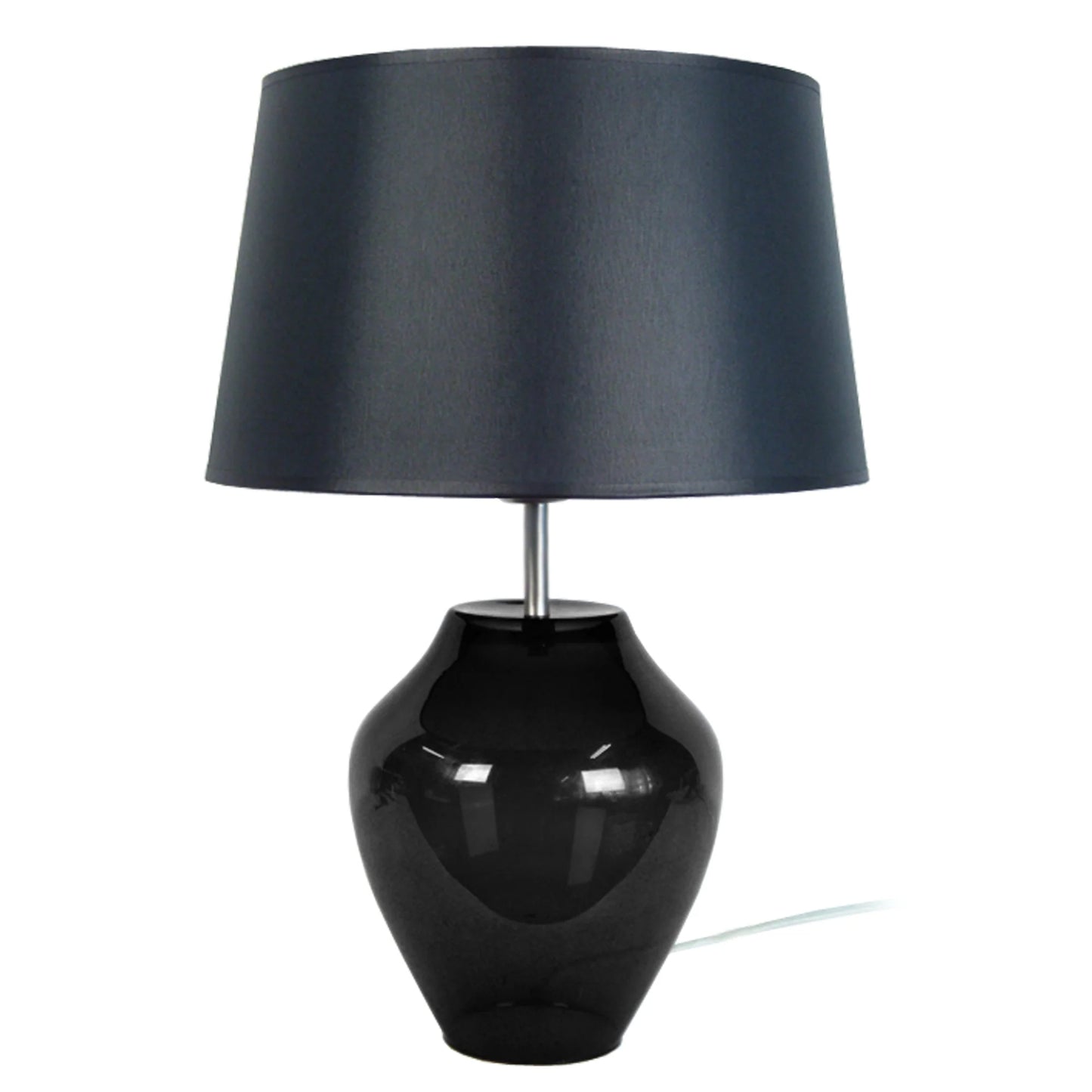 une lampe vase en verre soufflée de couleur noir