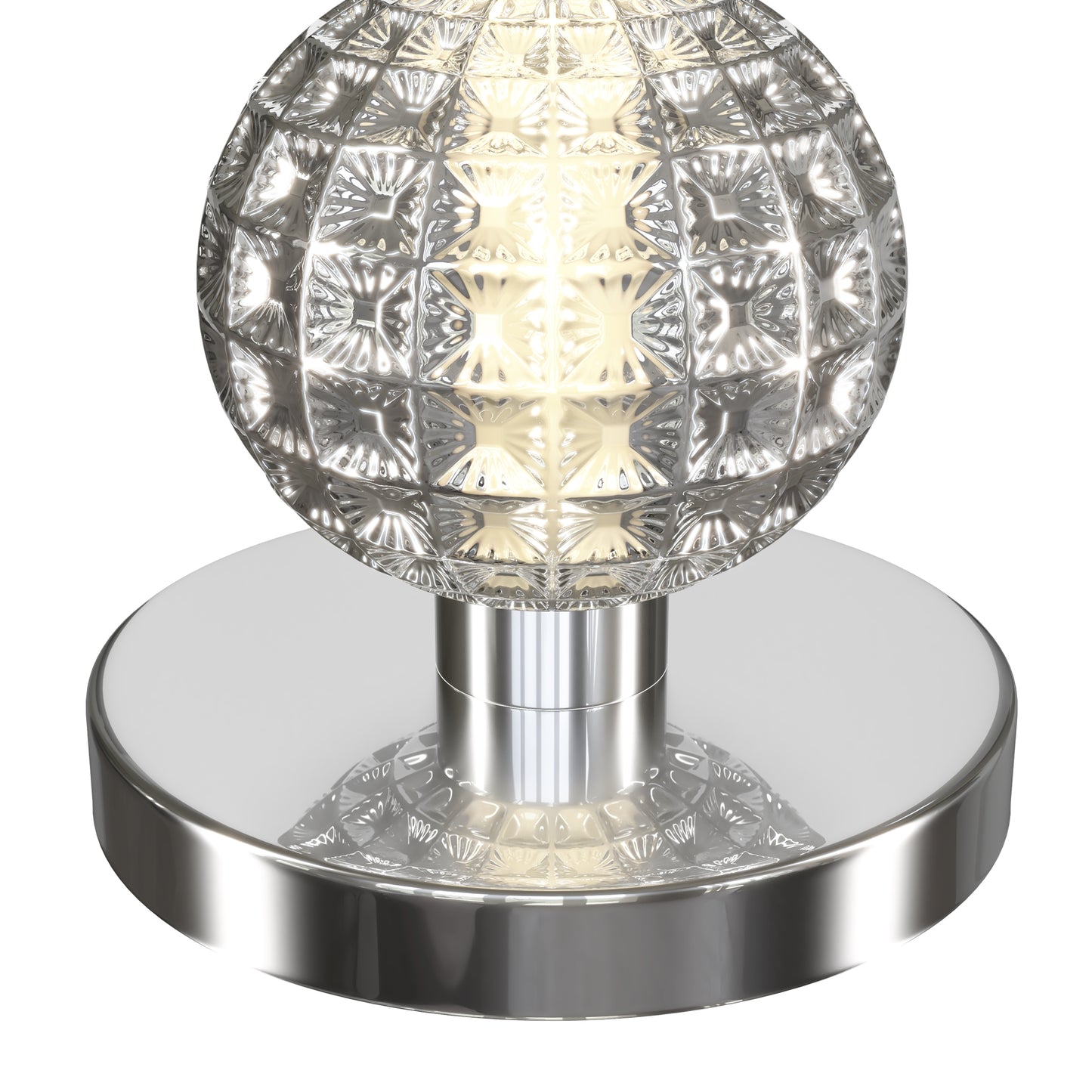 Une Lampe en Verre Souffle compose de 3 globes l'un sur l'autre.